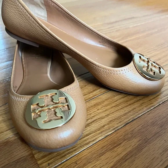 Tory Burch Tan Leather Ballet Flats - Picture 1 of 8